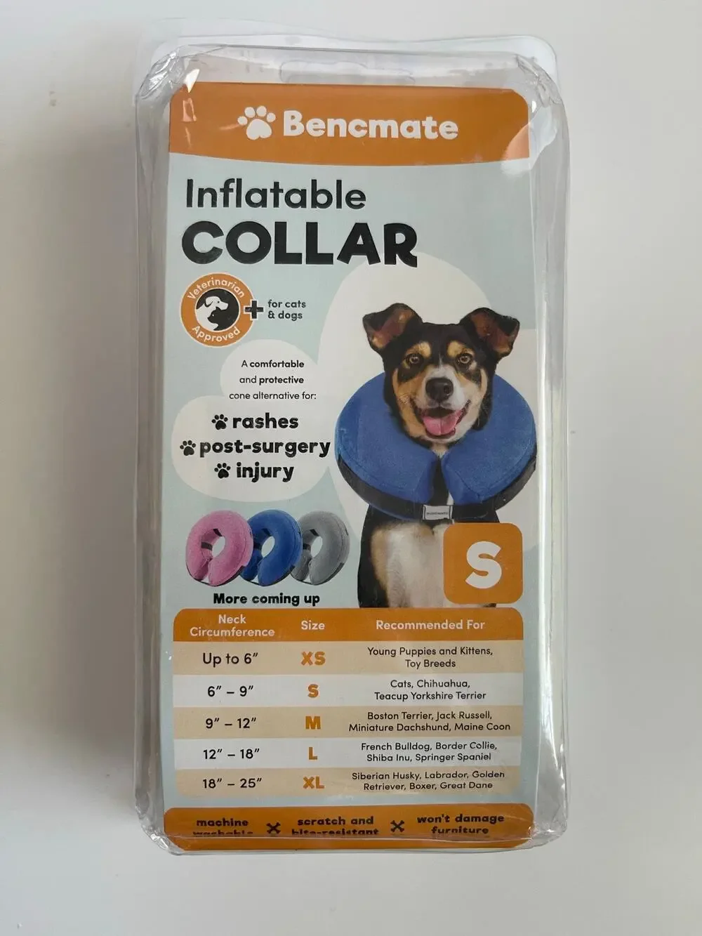 Inflatable Dog Collar Pink Donut Protective Collar Small